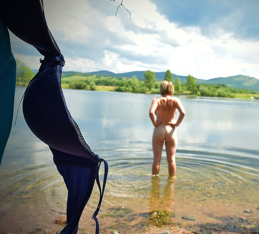 Vivid scenery of nude beach