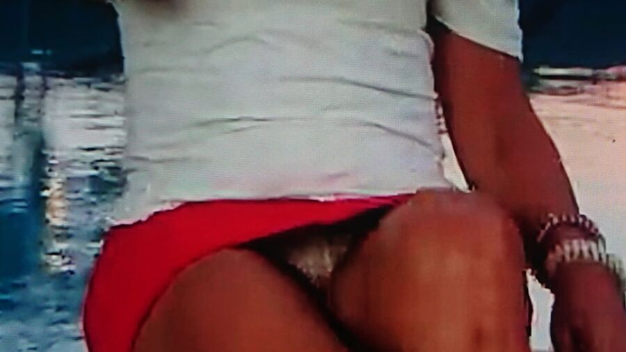 Talk show panty upskirt