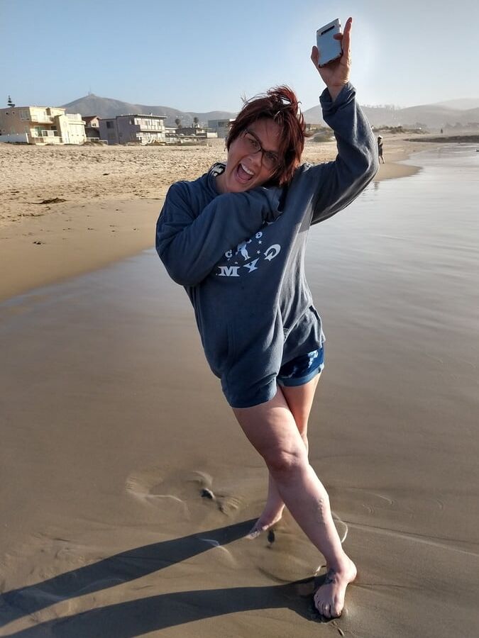 Tina at the beach
