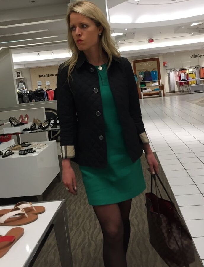 Pantyhosed Shopping - Arrogant Blonde Cunt