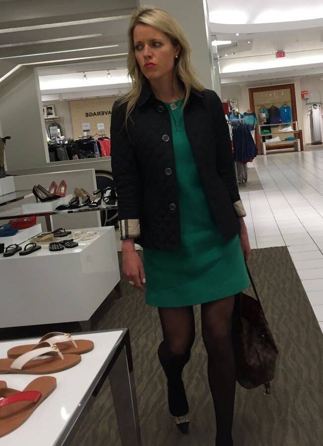Pantyhosed Shopping - Arrogant Blonde Cunt