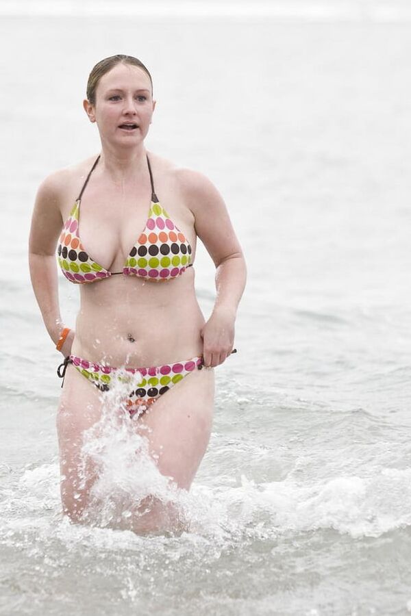Big breast in bikini .