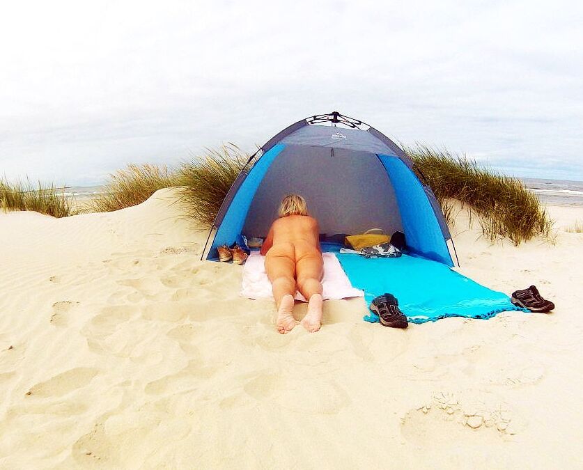 Vivid scenery of nude beach