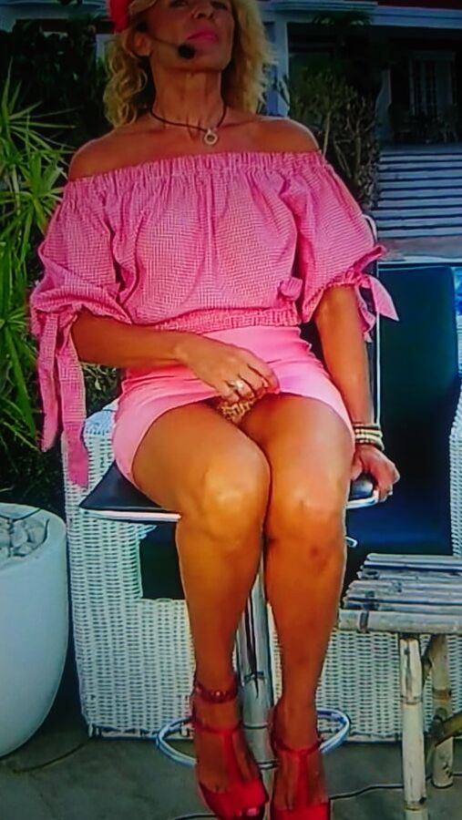 Talk show panty upskirt