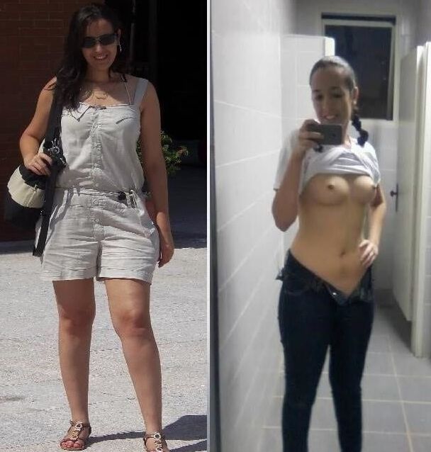 Hot girl dressed undressed