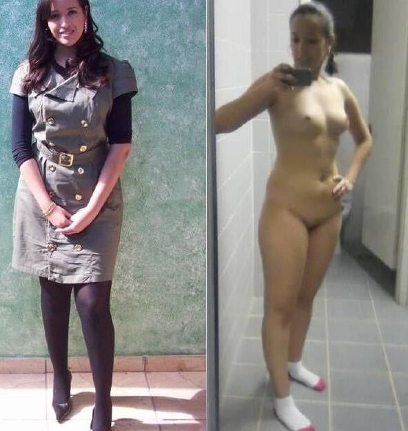 Hot girl dressed undressed