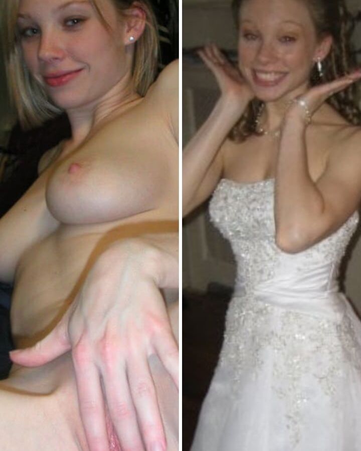 Brides Dressed undressed before after off unclothed exposed