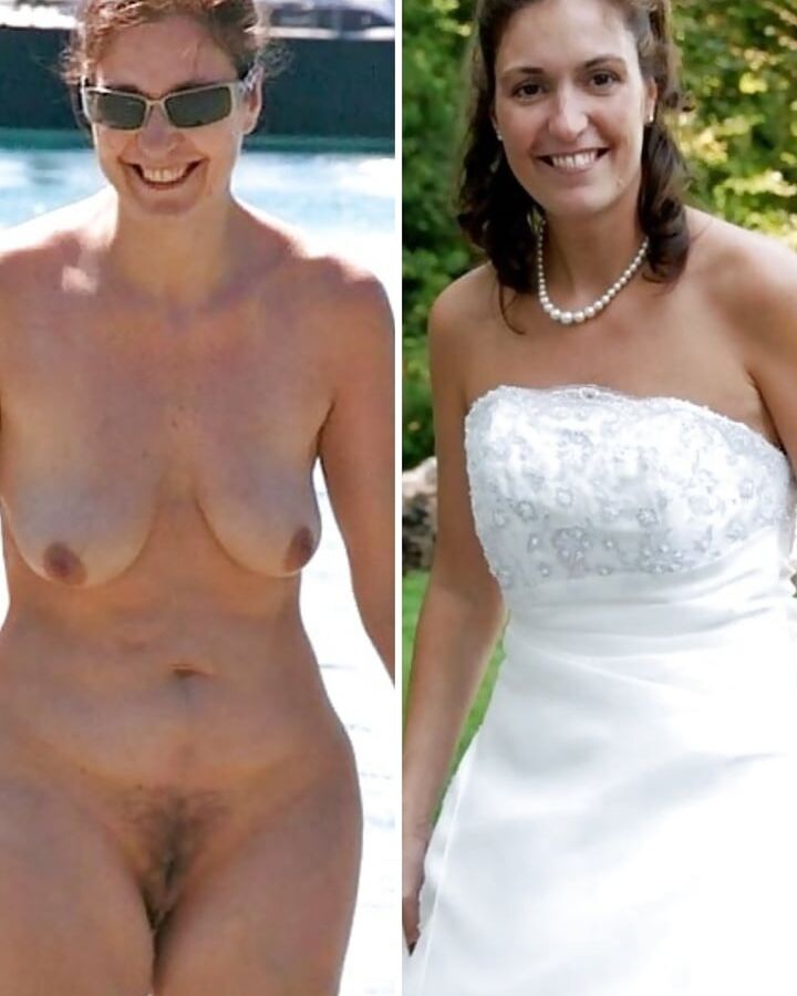 Brides Dressed undressed before after off unclothed exposed