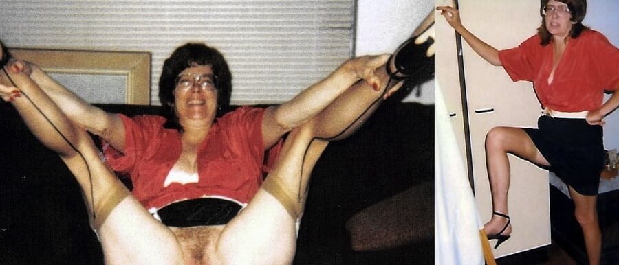 Whore in stockings with hairy pussy