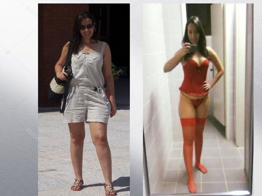 Hot girl dressed undressed