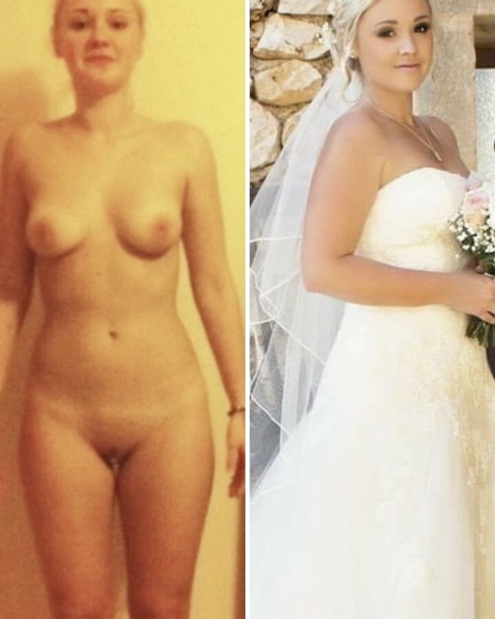 Brides Dressed undressed before after off unclothed exposed