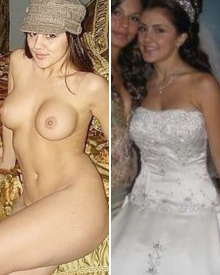 Brides Dressed undressed before after off unclothed exposed