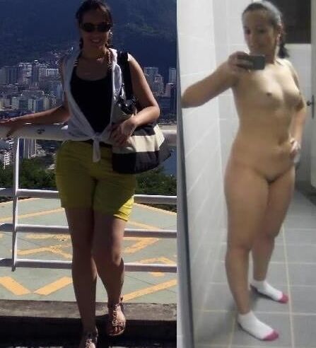 Hot girl dressed undressed