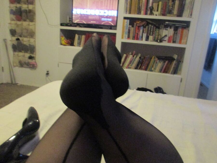 BBW in cuban heel stockings