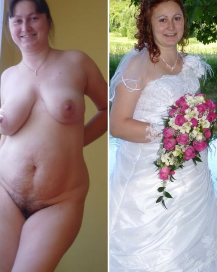 Brides Dressed undressed before after off unclothed exposed