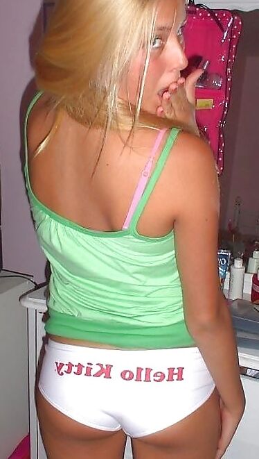 Nice butt in green shorts with VPL
