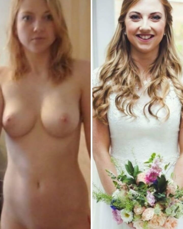 Brides Dressed undressed before after off unclothed exposed