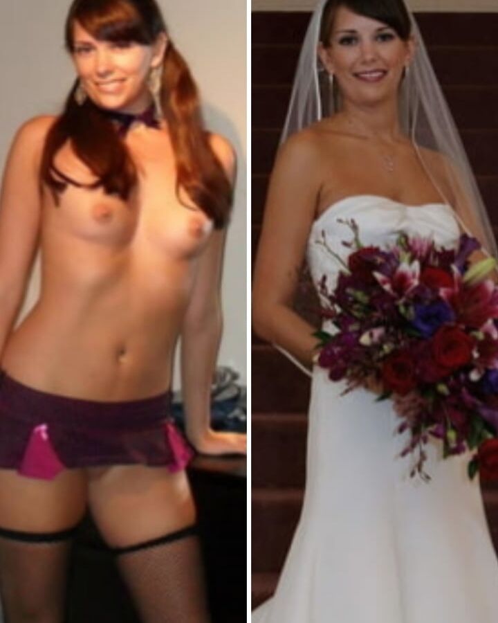 Brides Dressed undressed before after off unclothed exposed