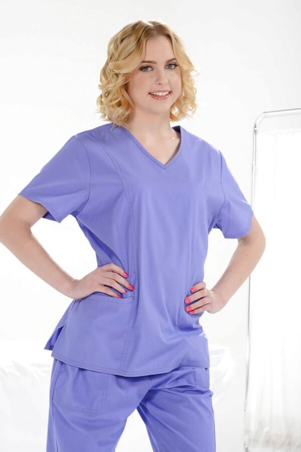 Removing nurse outfit for client