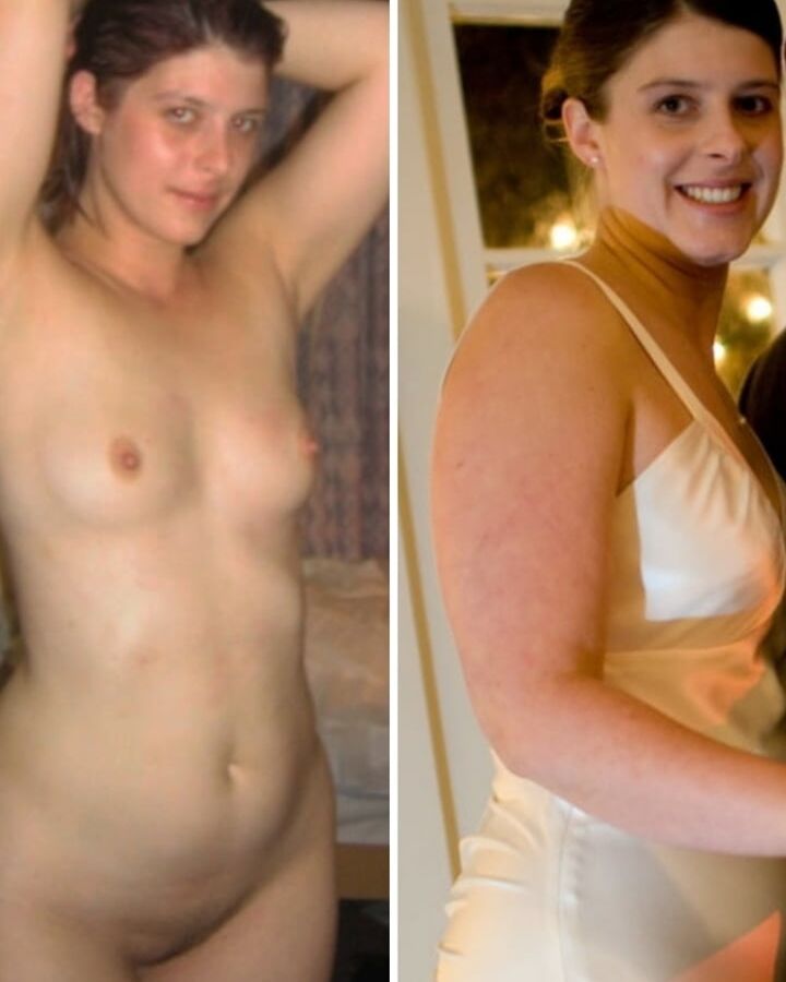 Brides Dressed undressed before after off unclothed exposed