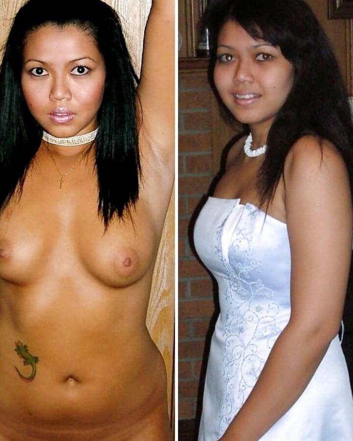 Brides Dressed undressed before after off unclothed exposed