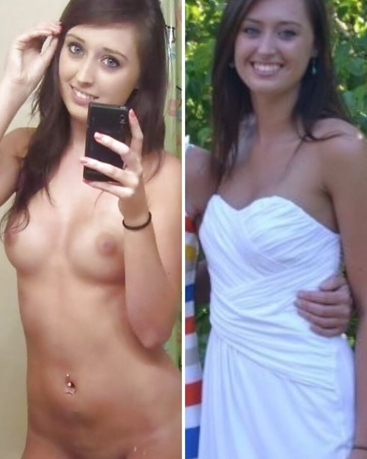 Brides Dressed undressed before after off unclothed exposed