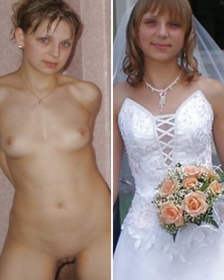 Brides Dressed undressed before after off unclothed exposed