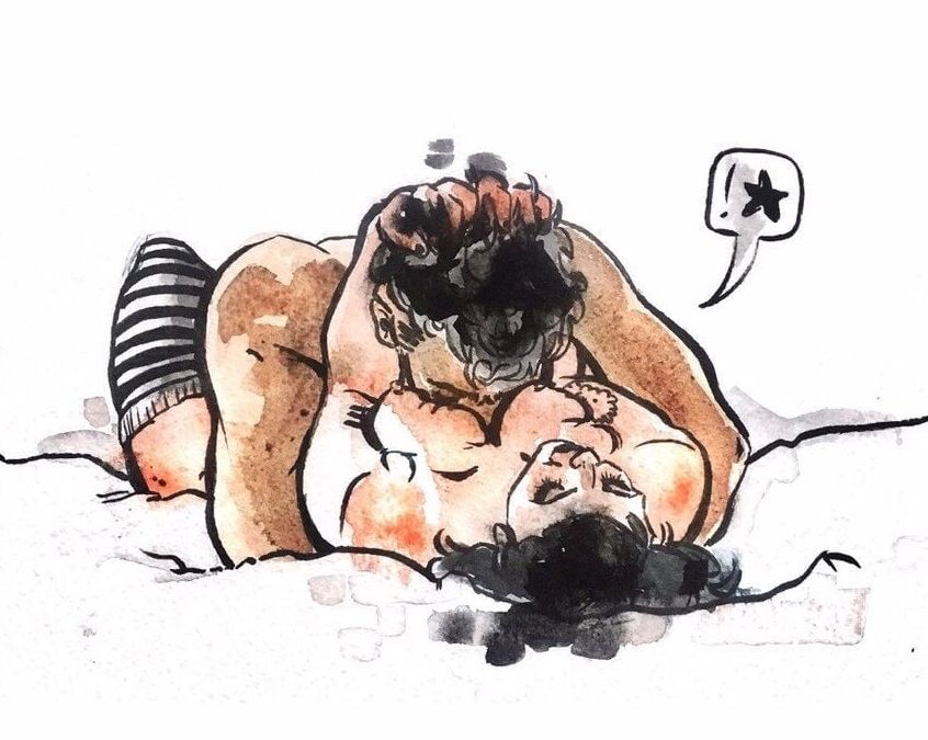 Erotic watercolor arts