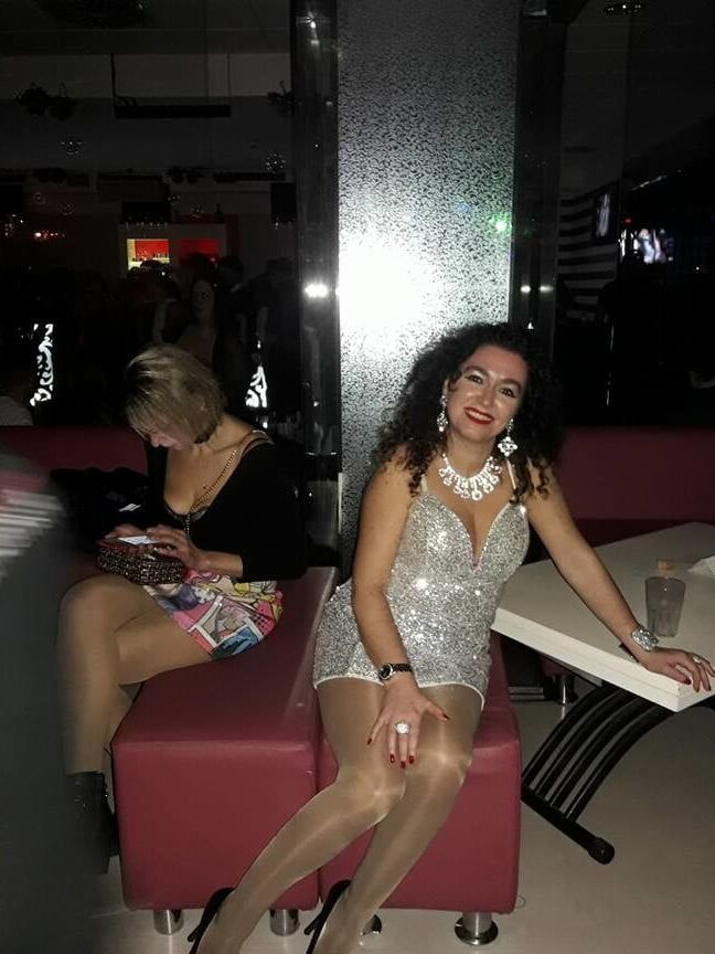 Slut milf disco pantyhose