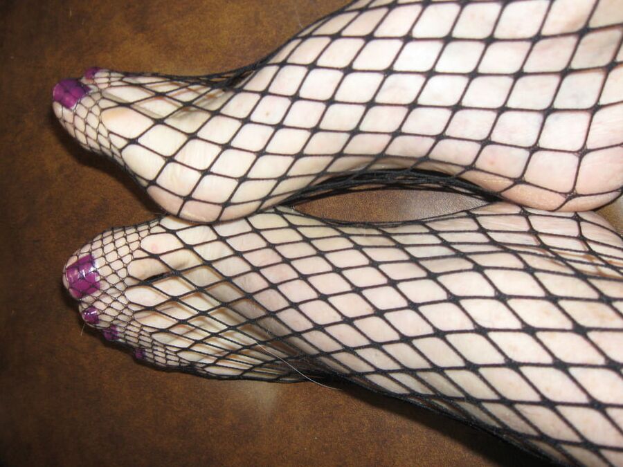 HOT Feet red Nail , Netzstrumpfhose