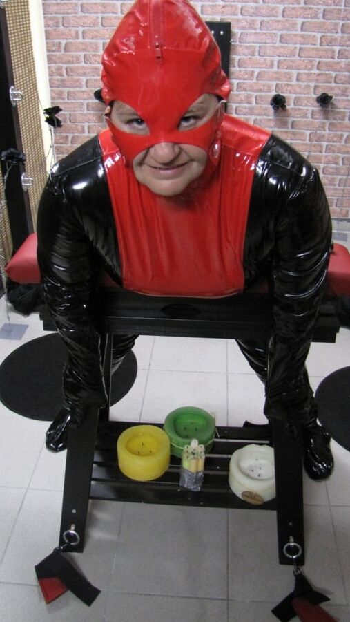 The whole body latex suit ...