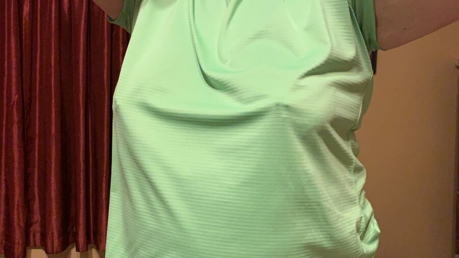 Granny Braless Wears Green