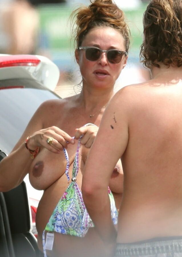 Camilla Francks topless and pregnant Bondi beach jan