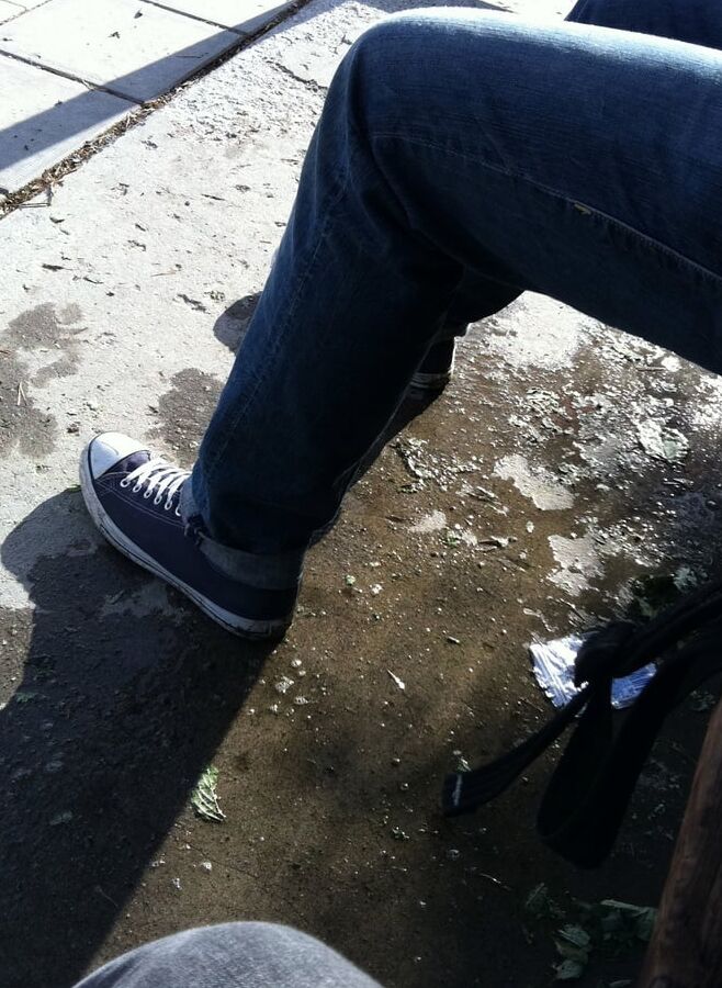 My piss puddles at the bus stop