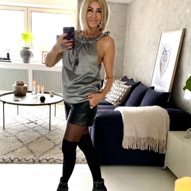 Hot mature Danish mom in hot dress