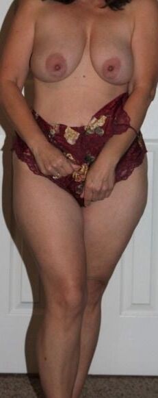matures in floral lingerie
