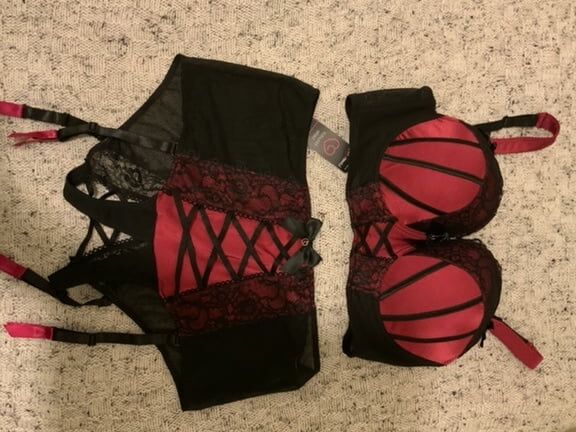 Pink and black basque