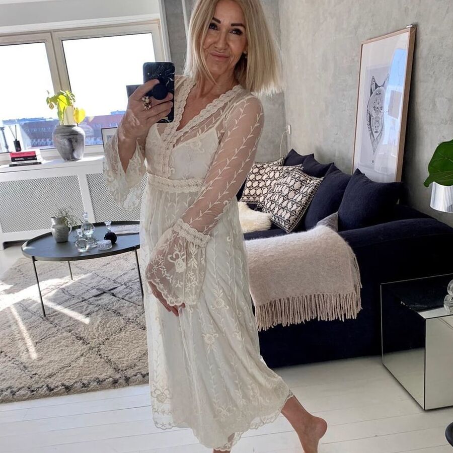 Hot mature Danish mom in hot dress