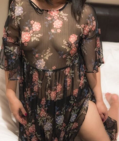 matures in floral lingerie