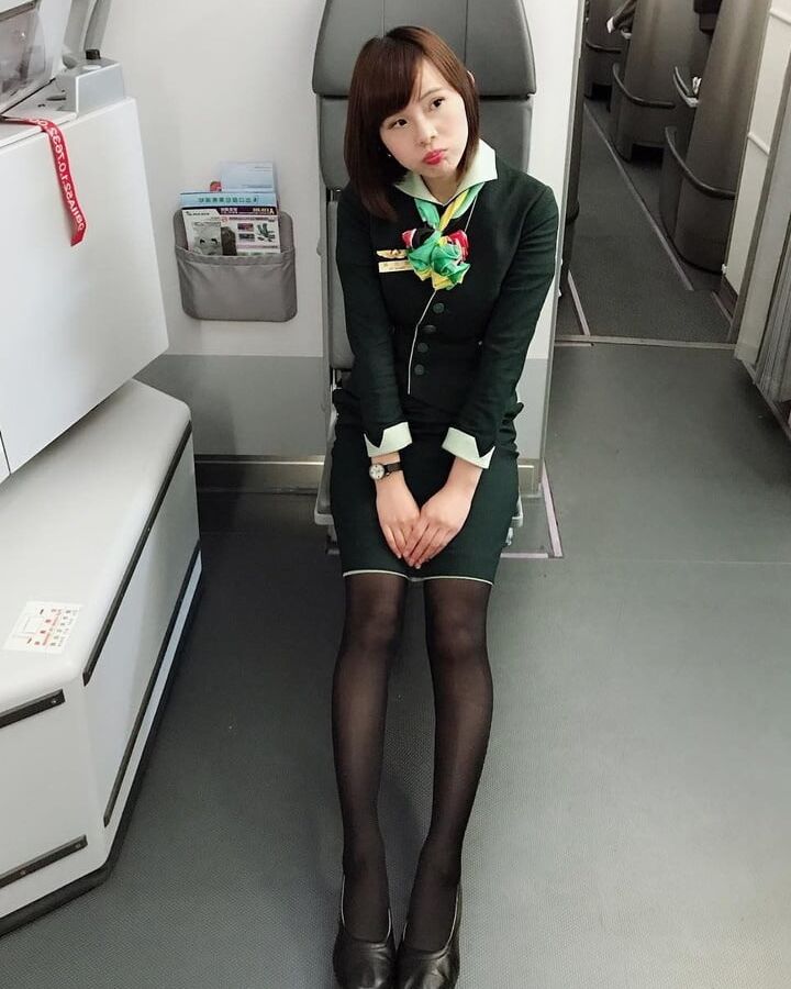 Asian Flight Attendants in Pantyhose Part