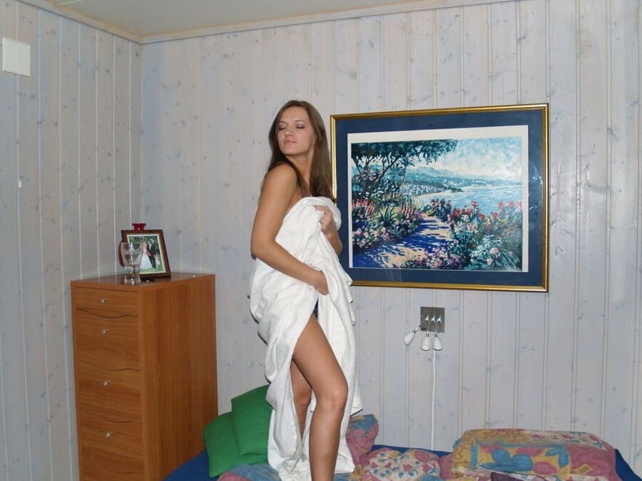 Horny brunette girl