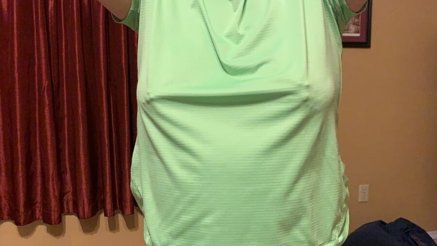 Granny Braless Wears Green