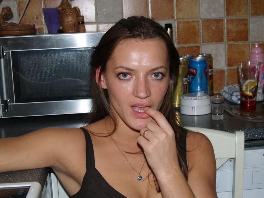 Horny brunette girl
