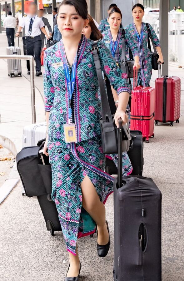 Asian Flight Attendants in Pantyhose Part