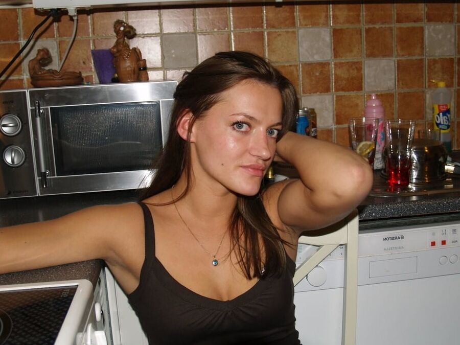 Horny brunette girl