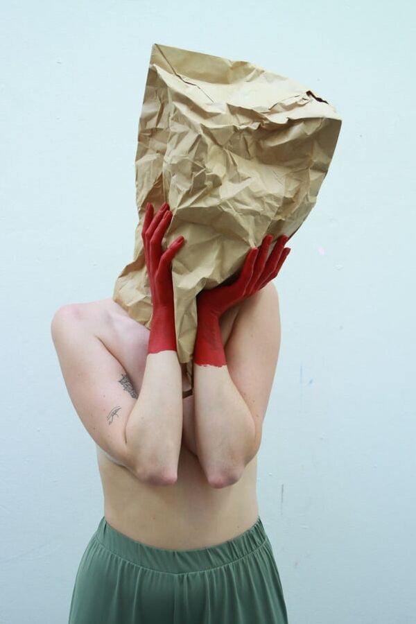 Artsy Redhanded Paper Bag Model