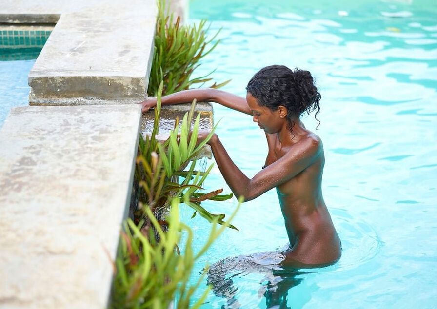 Valerie the naked pool girl