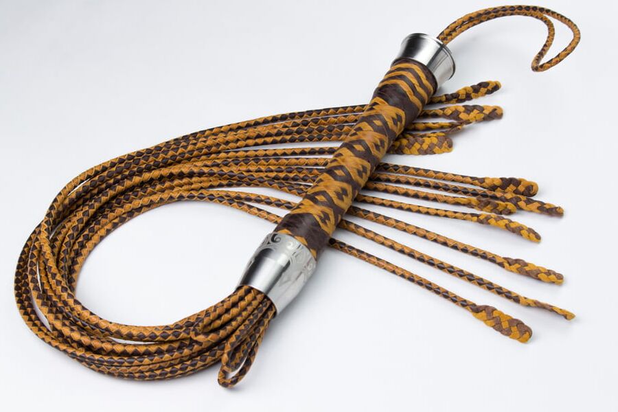 -Tail braided leather flogger