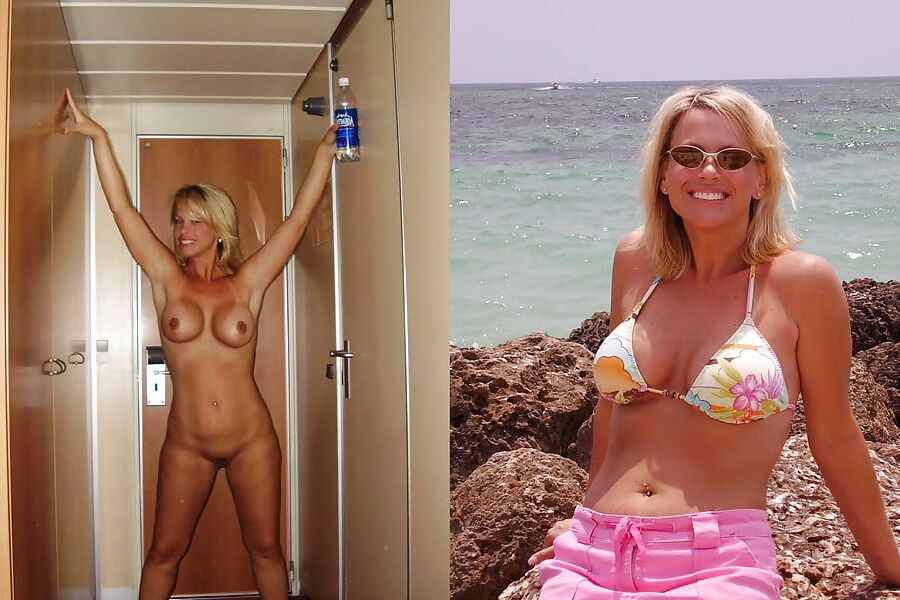 dressed and undressed on the beach