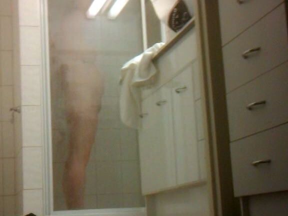 Hot big tit and hairy mature in shower